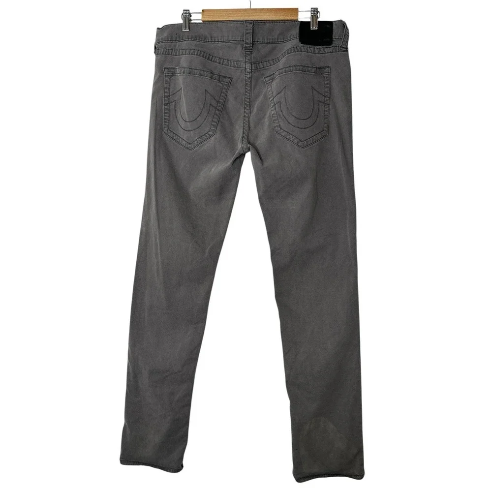 True Religion Jeans‎ Mens Size 36 X 32 Gray Rocco  Relaxed Skinny Cowboy Rodeo